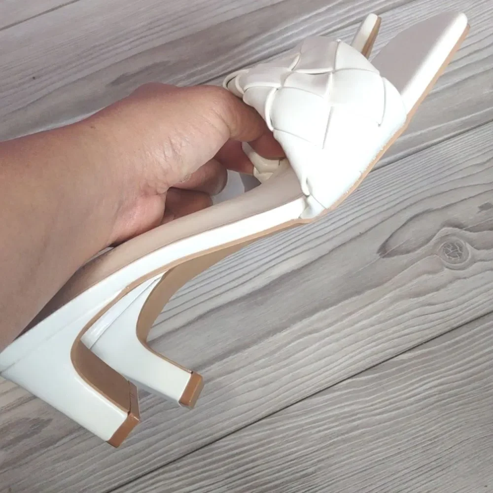 (85-3890) Coutgo Heeled Sandal Backless Strappy Open Toe Sz 7.5